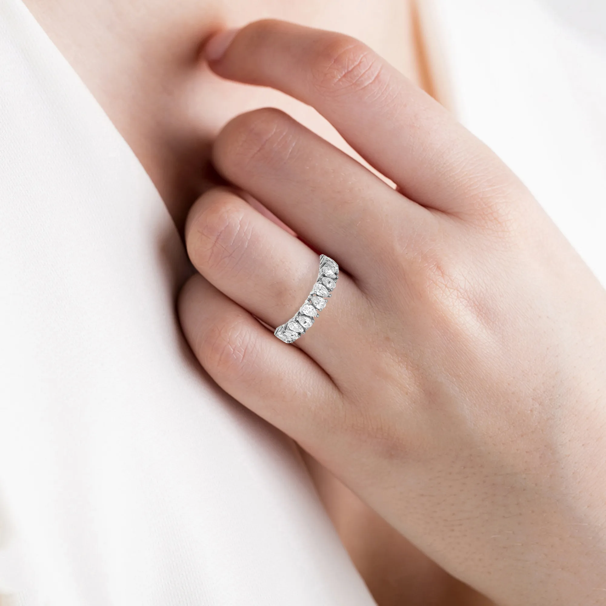 1 1/2 ctw Pear-Shape Lab Grown Diamond Eternity Band