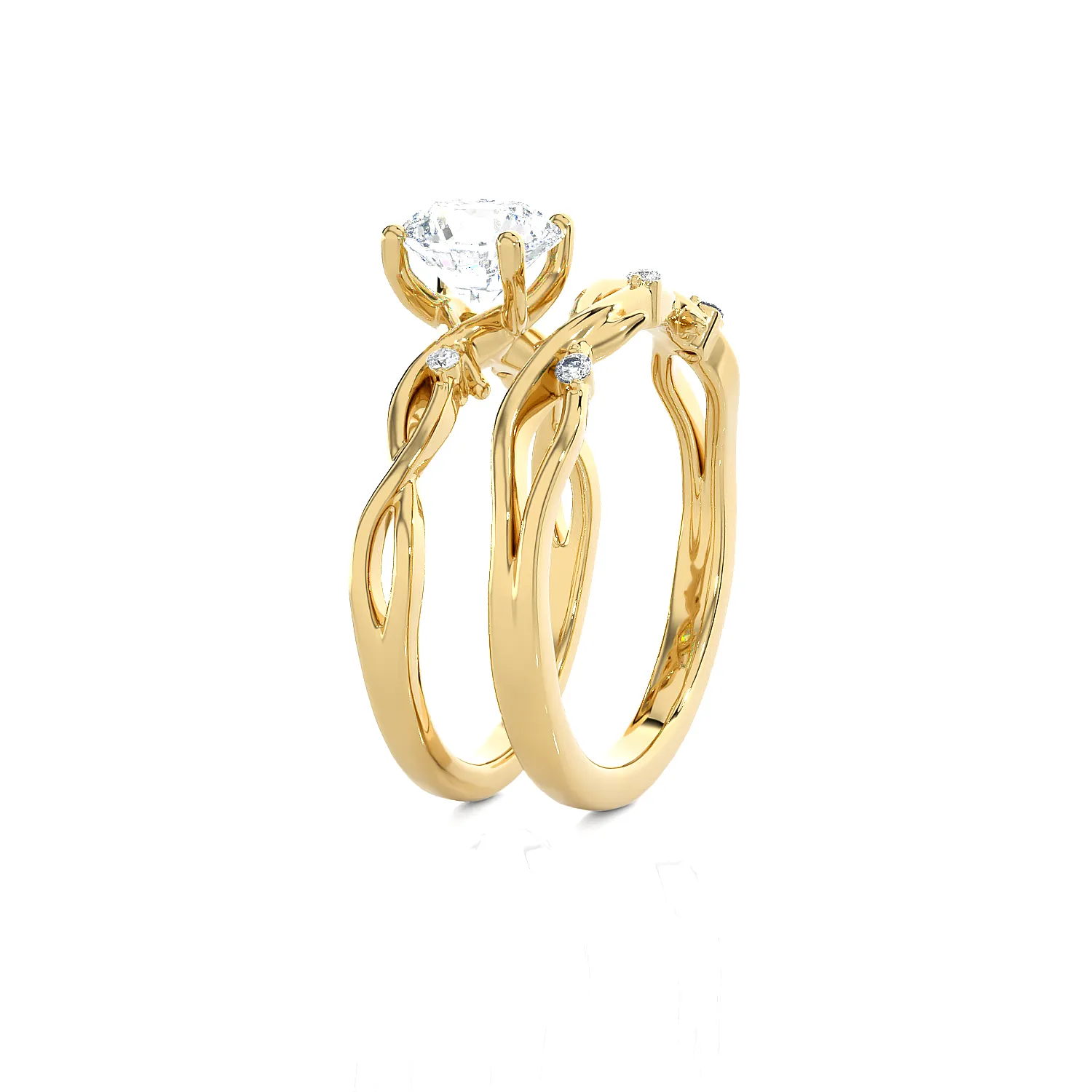 1 5/8 ctw Round Lab Grown Diamond Bridal Set Ring