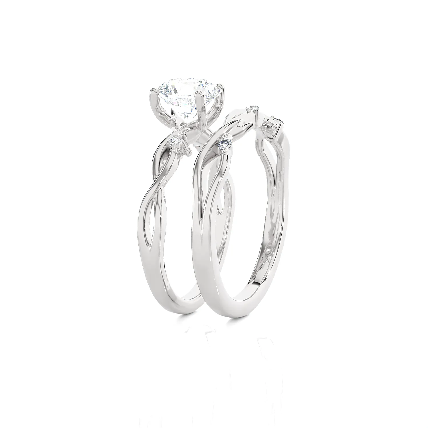 1 5/8 ctw Round Lab Grown Diamond Bridal Set Ring