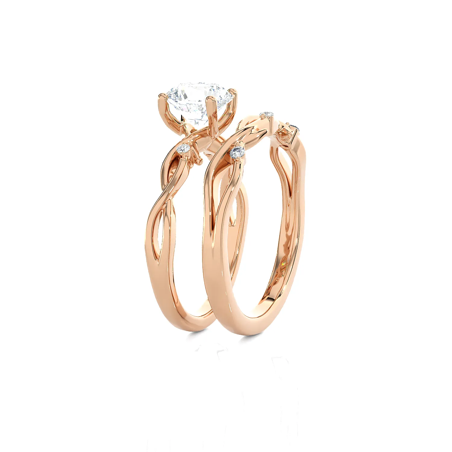 1 5/8 ctw Round Lab Grown Diamond Bridal Set Ring