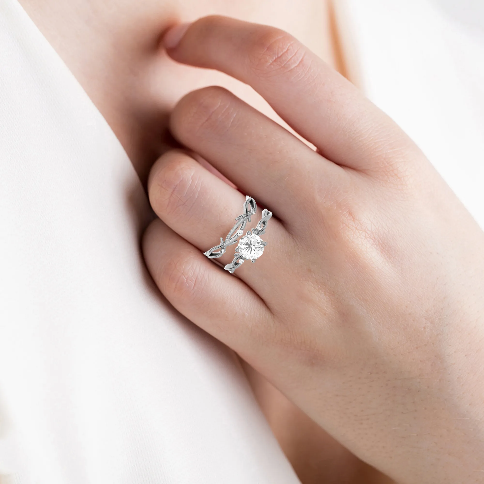 1 5/8 ctw Round Lab Grown Diamond Bridal Set Ring