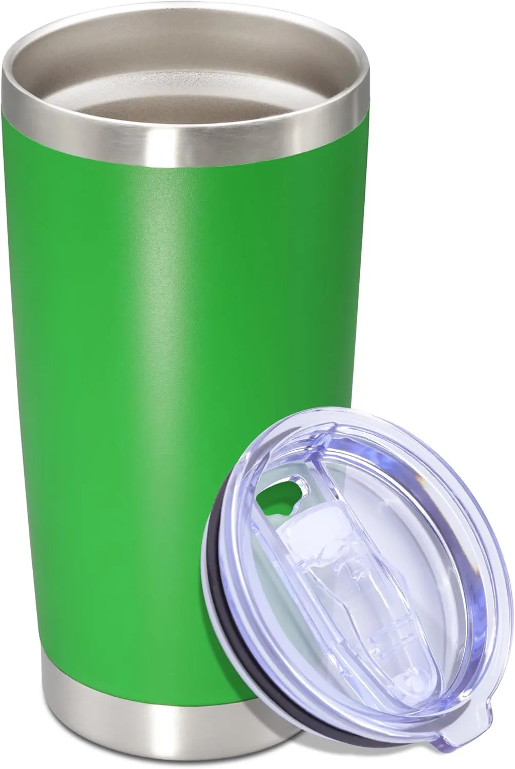 20 oz Tumbler with lid Double Wall Vacuum Insulated Tumblers Stainless Steel Coffee Mug Travel Coffee Tumbler Powder Coated Tumbler Cup Keep Hot&Cold - (Green 1 Pack)