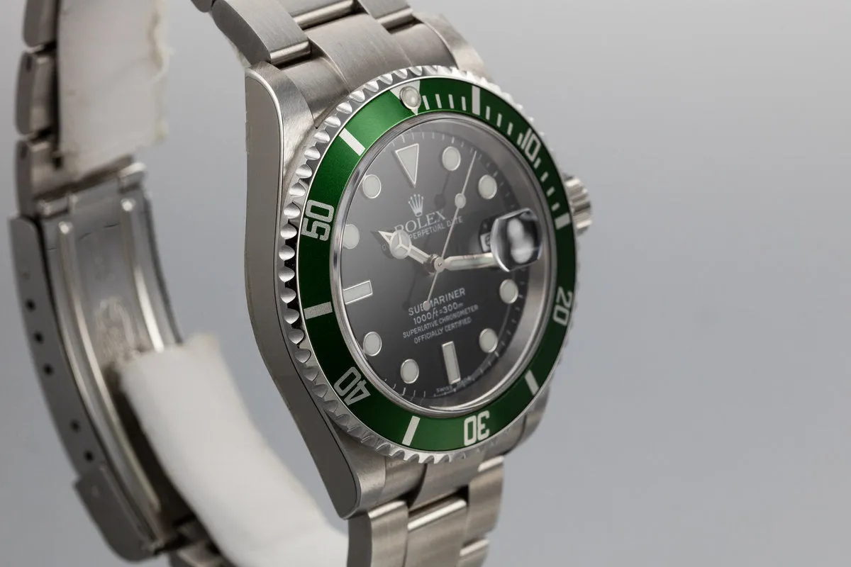 2005 Rolex Mint Green Submariner 16610LV with Box and Papers