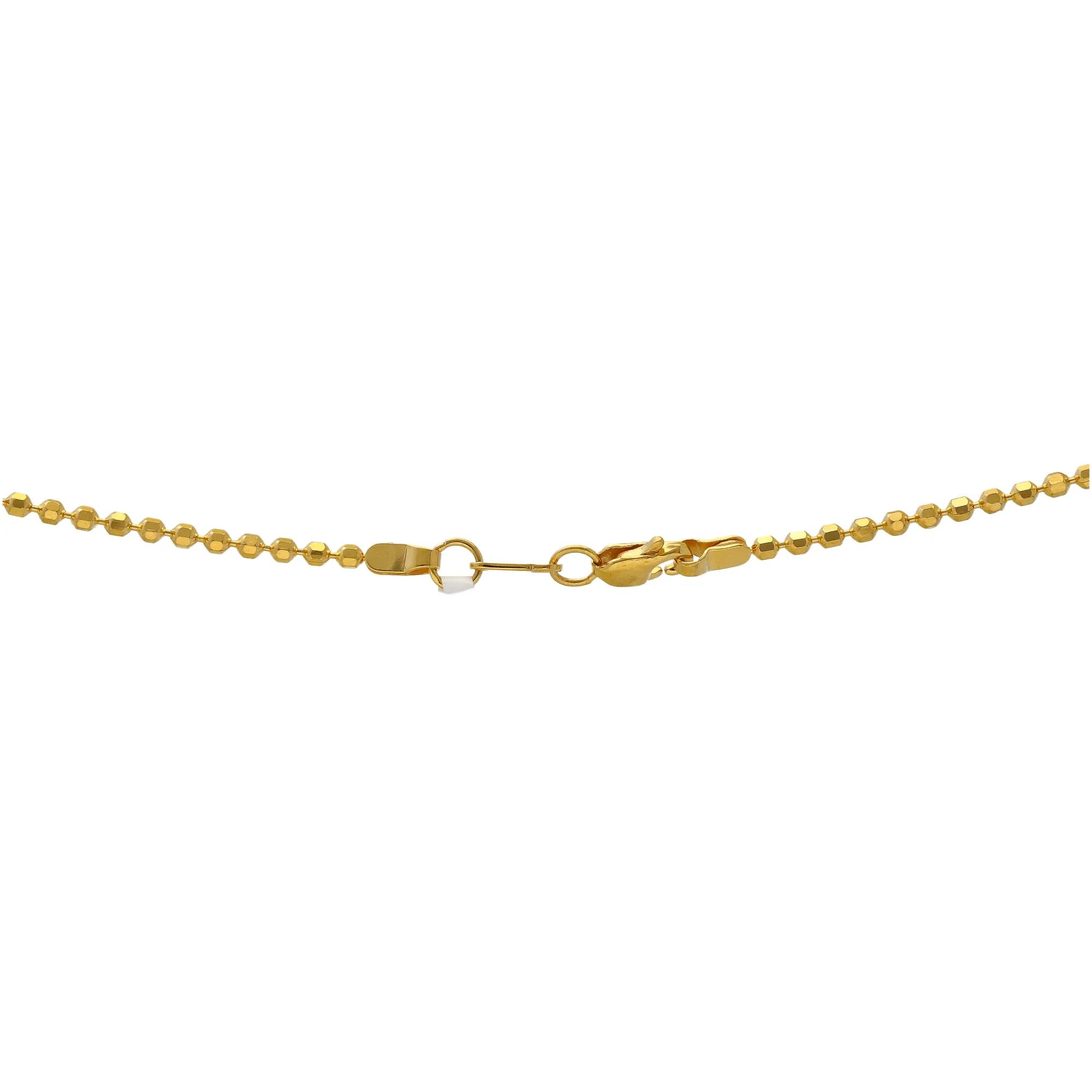 22K Yellow & White Gold Beaded Heart Necklace Set (12.7gm)