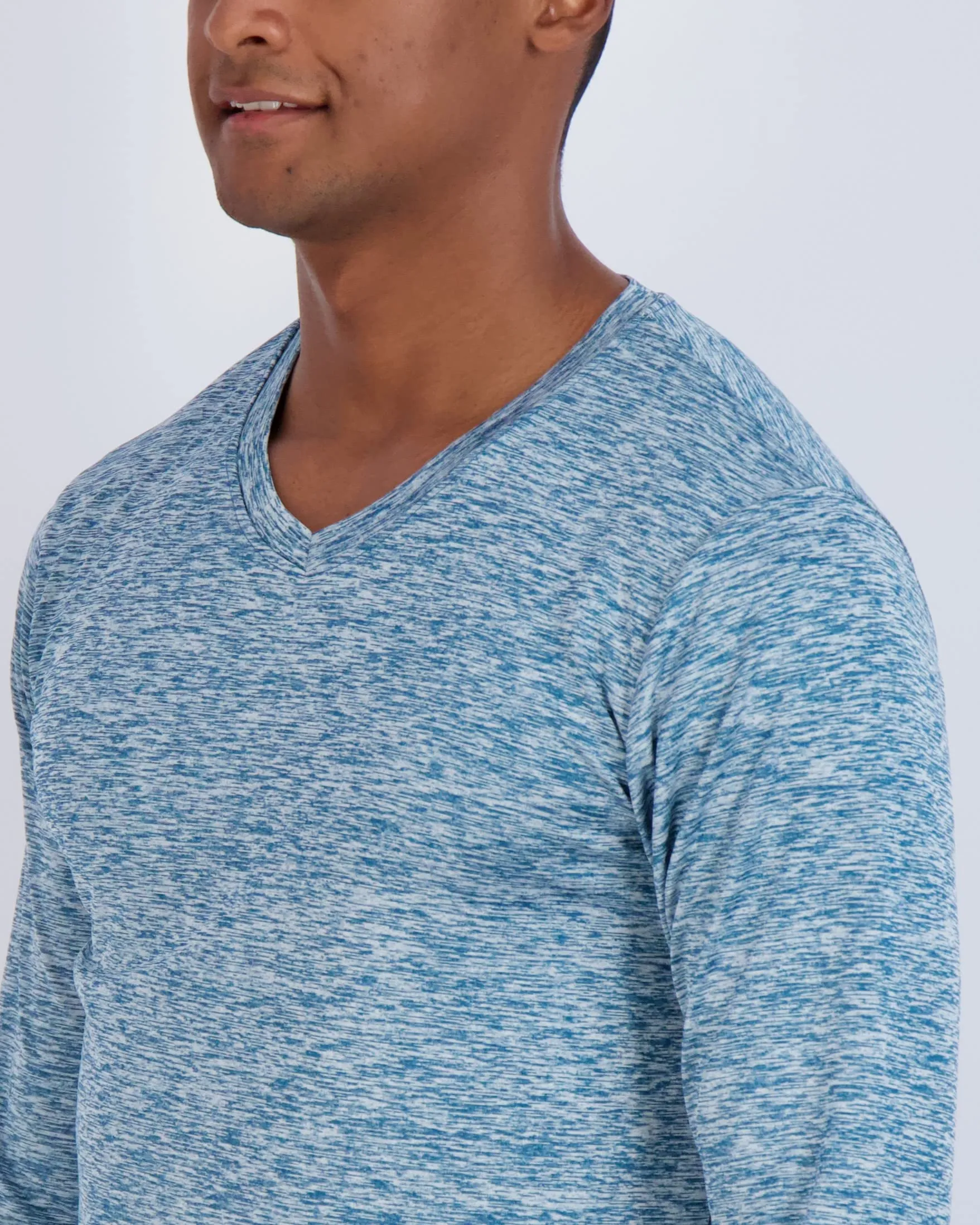 4 Pack Mens Long Sleeve V Neck Shirt Top Shirts for Men T Shirt Tee Workout