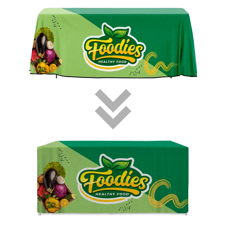 4' to 6' Convertible Custom Printed Table Throw - All Over Print