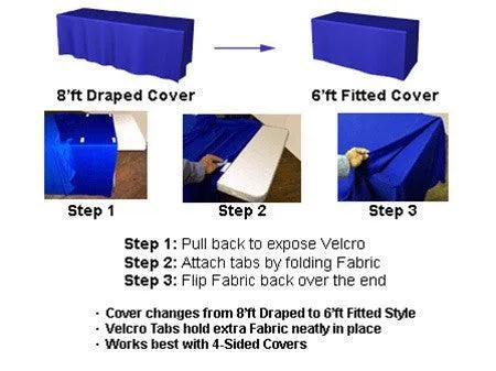 4' to 6' Convertible Custom Printed Table Throw - All Over Print