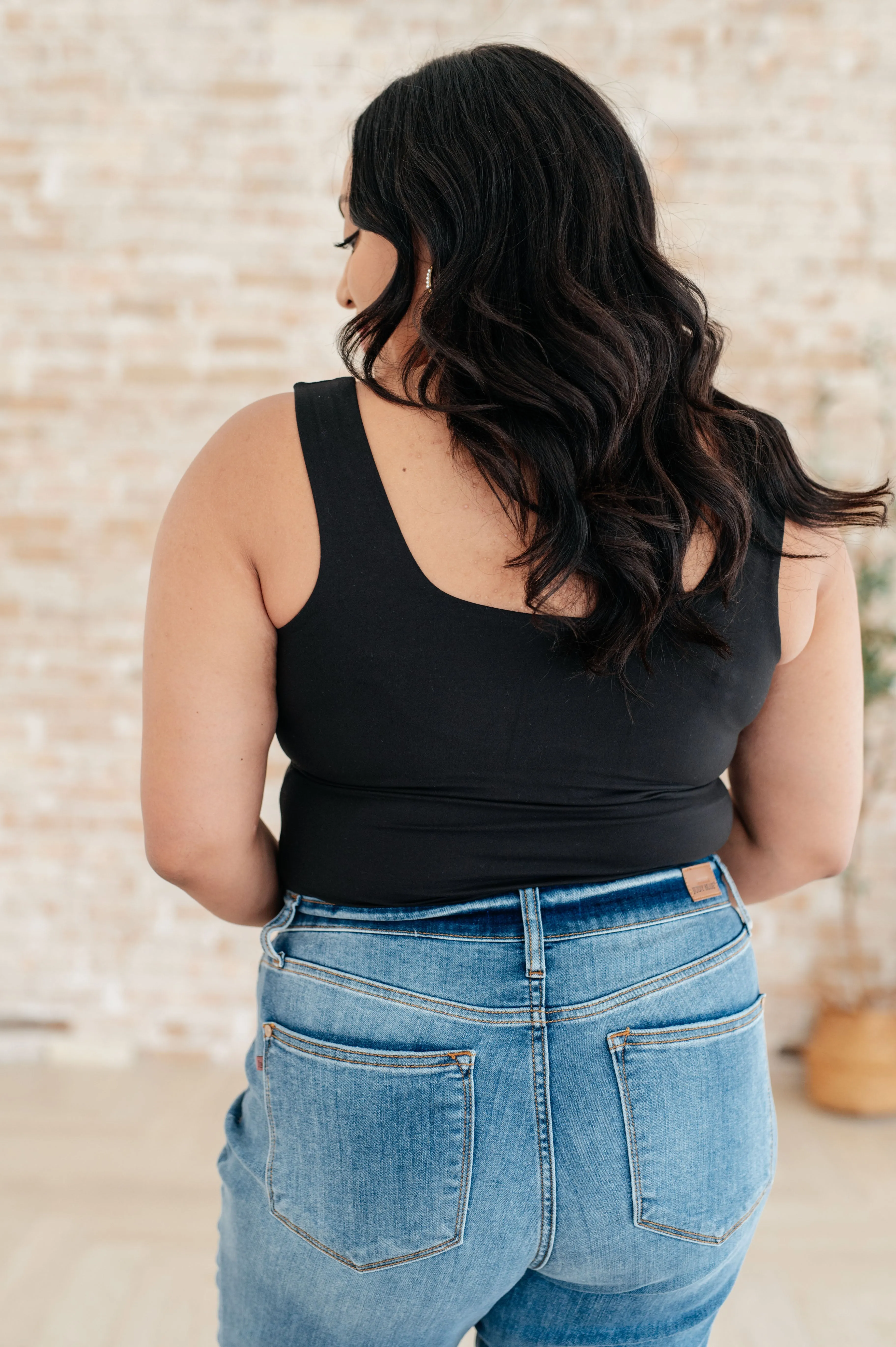 Always Right Square Neck Tank in Black - Rae Mode