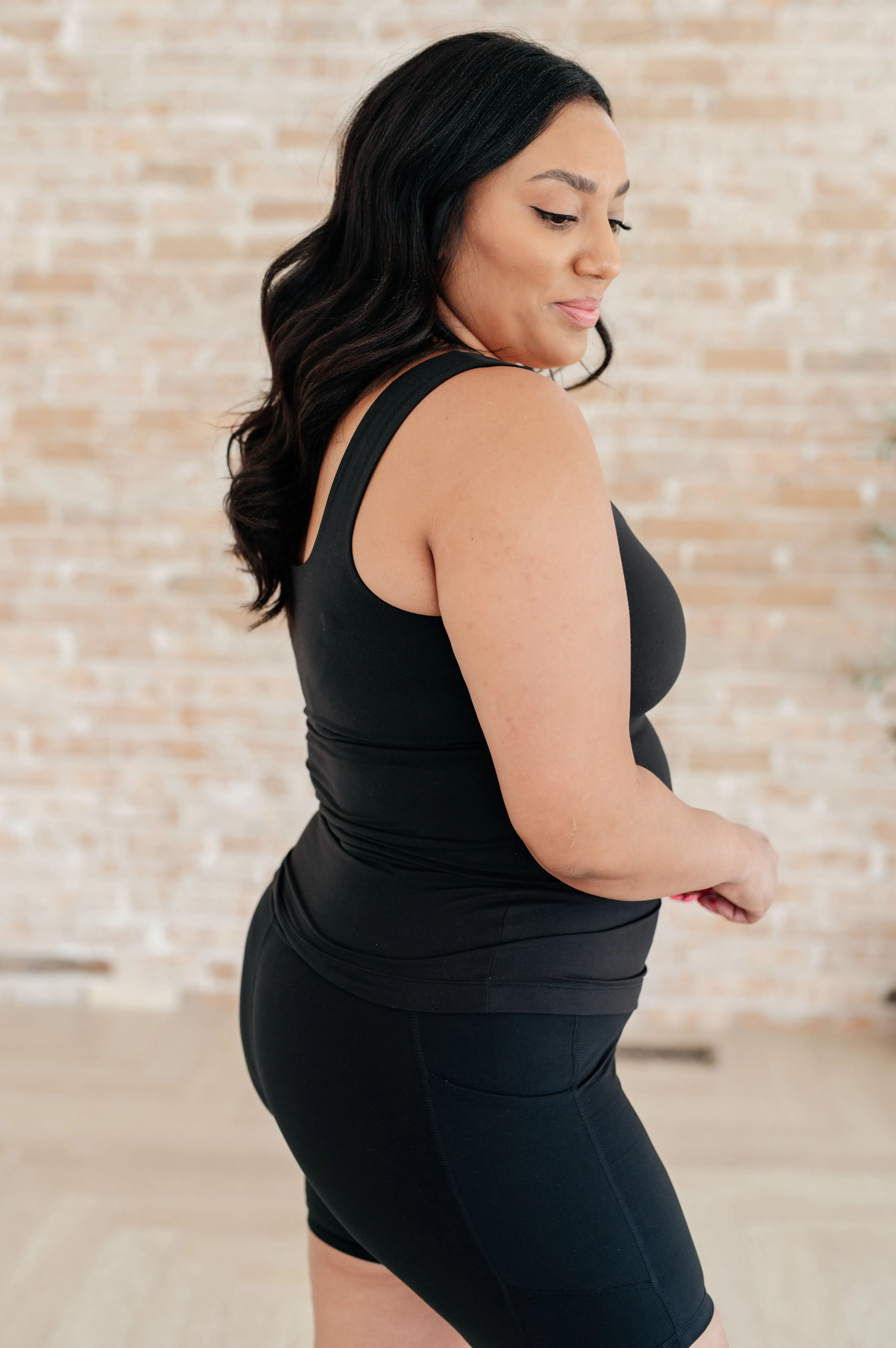 Always Right Square Neck Tank in Black - Rae Mode