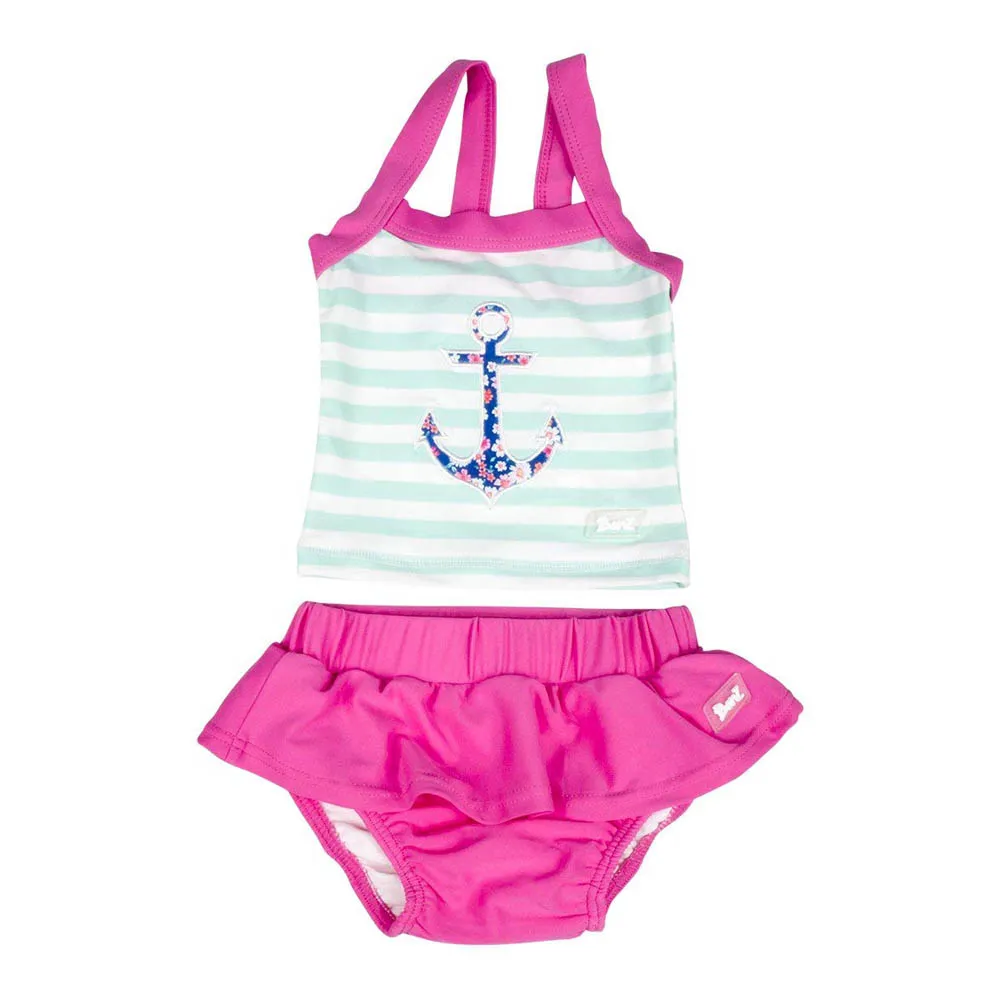 Baby Banz Tankini Two-Piece Girls Swimsuit - Anchor (6 Months, 8kg)