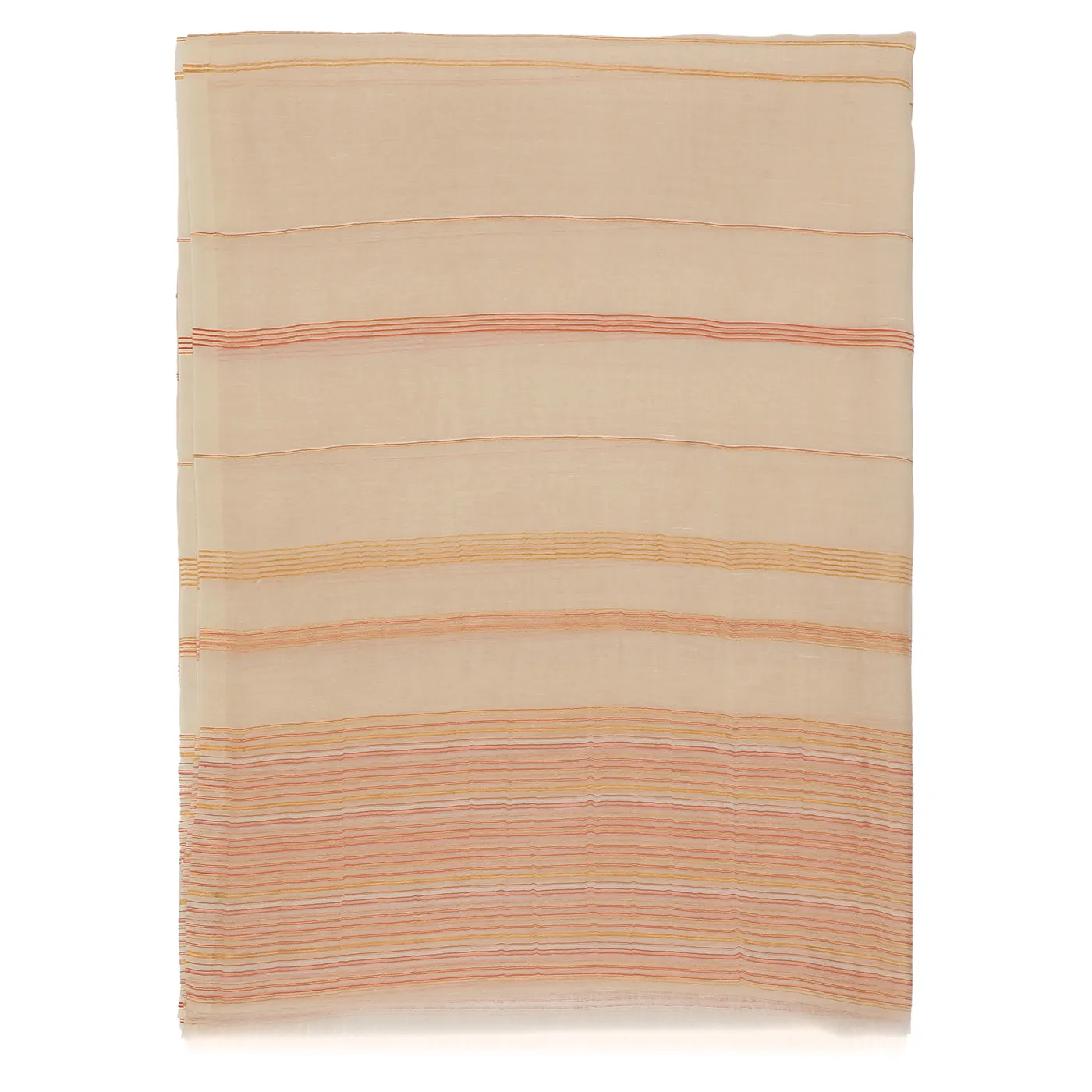 Beige With Rust Striped Dupatta
