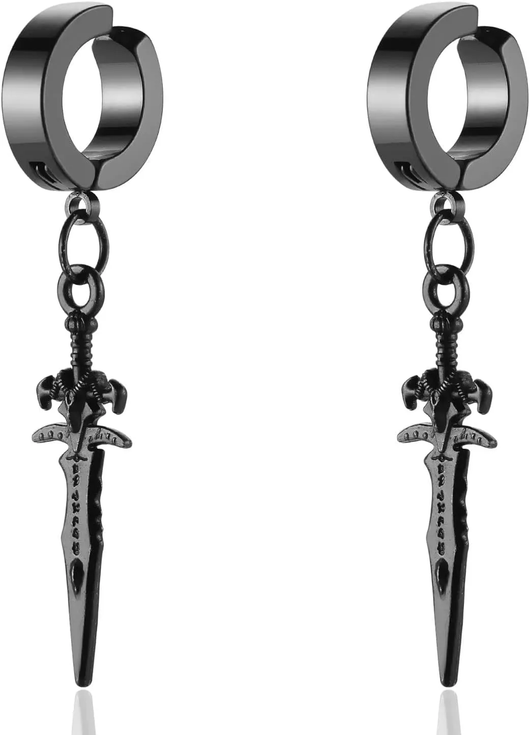 Black Ear Cuff Ear Clip Non-Piercing Clip on Earrings for Men Women