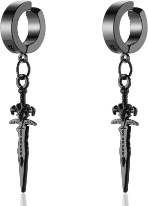 Black Ear Cuff Ear Clip Non-Piercing Clip on Earrings for Men Women