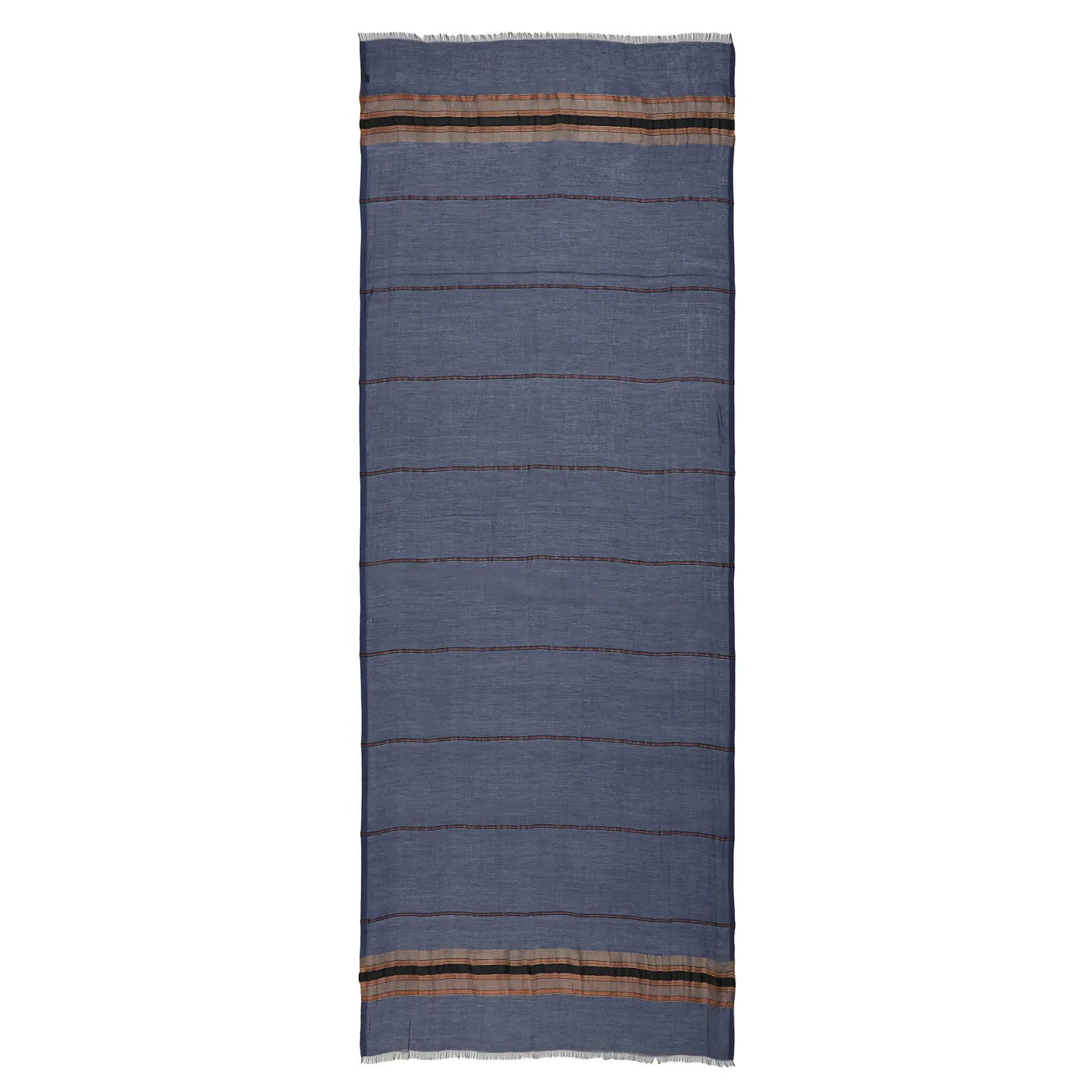 Blue Striped Silk Tencel Dupatta