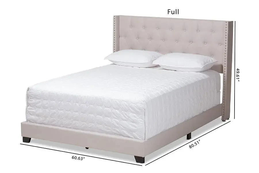 Brady Beige Fabric Upholstered Bed (Full)