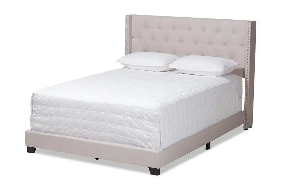 Brady Beige Fabric Upholstered Bed (Full)