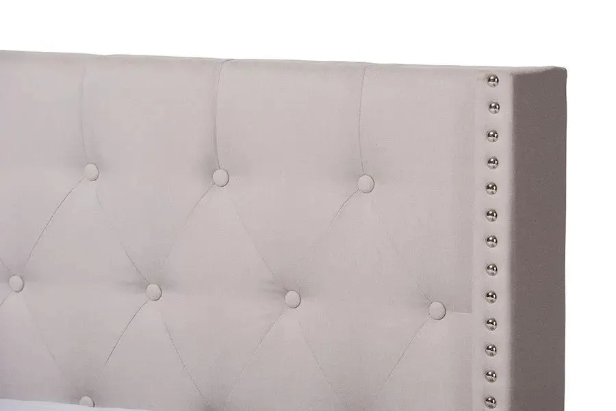 Brady Beige Fabric Upholstered Bed (Full)