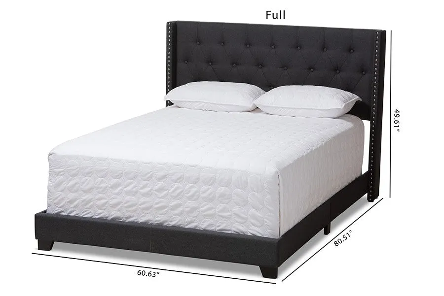 Brady Charcoal Grey Fabric Upholstered Bed (Queen)