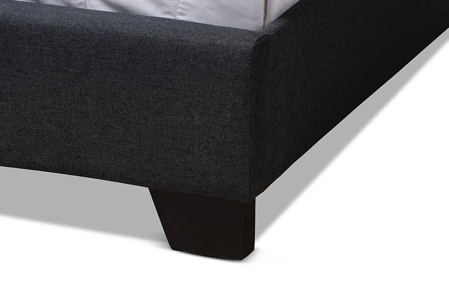 Brady Charcoal Grey Fabric Upholstered Bed (Queen)