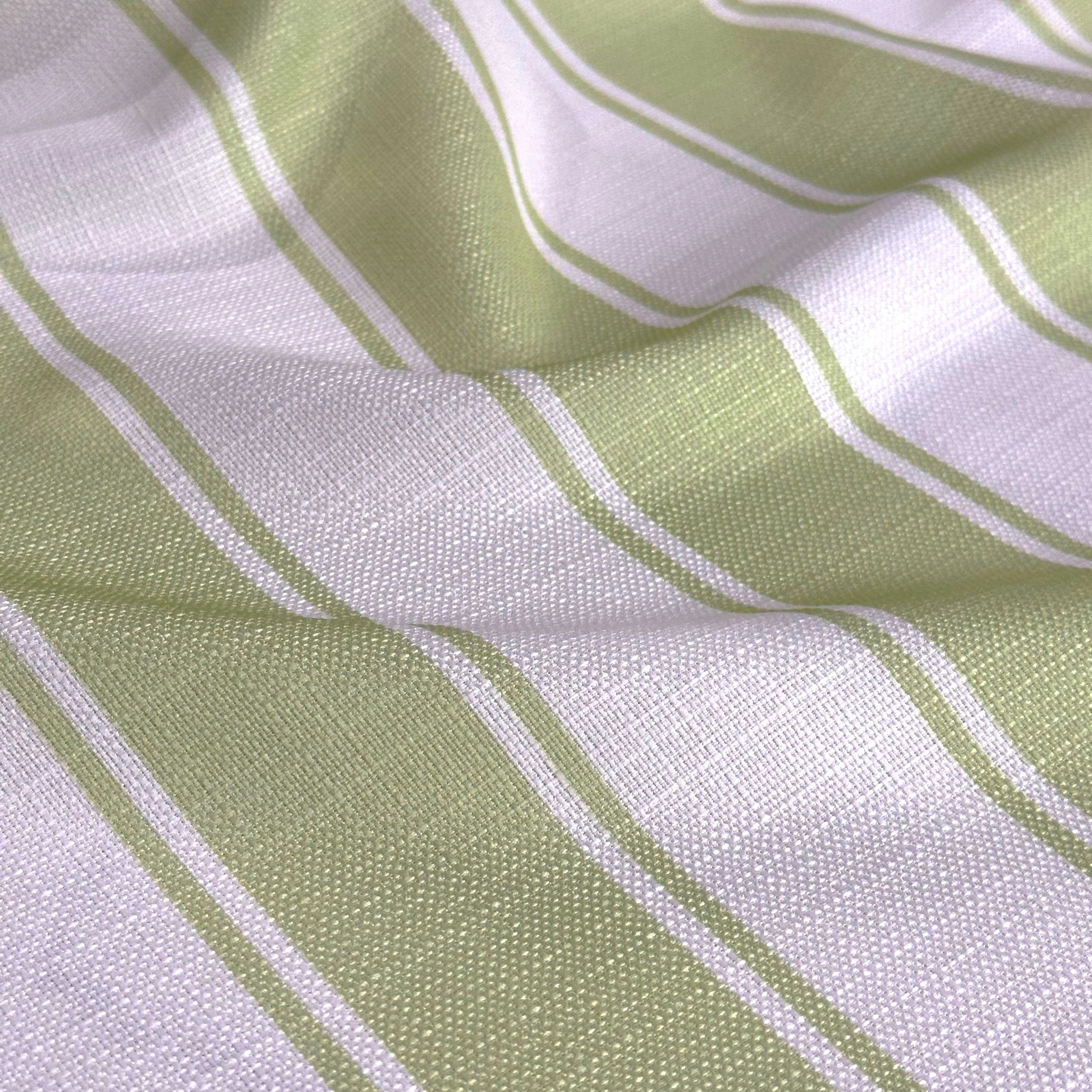 Cabana Stripe Table Runner in Sage / White