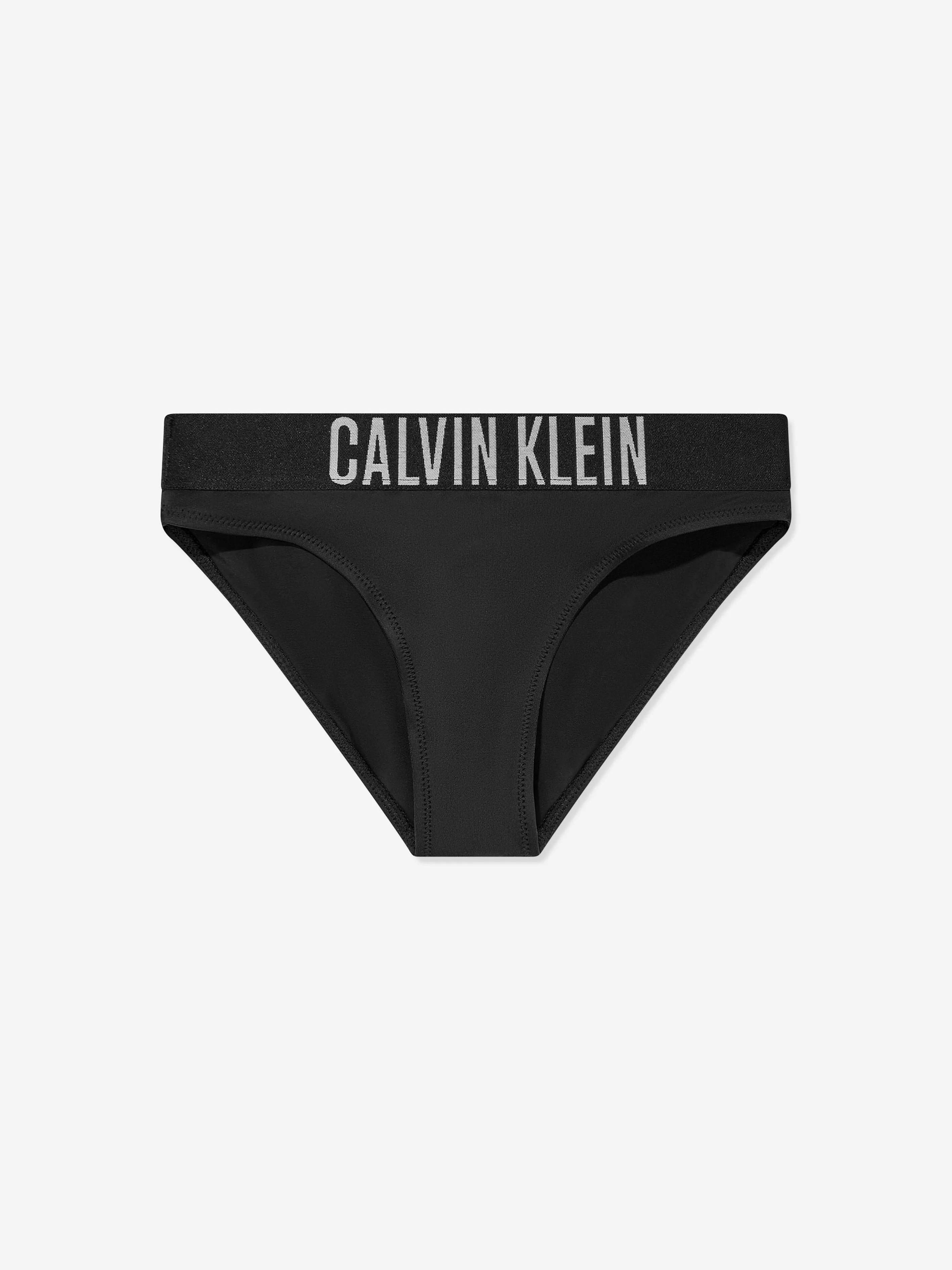 Calvin Klein Girls Rashguard Bikini Set in Black