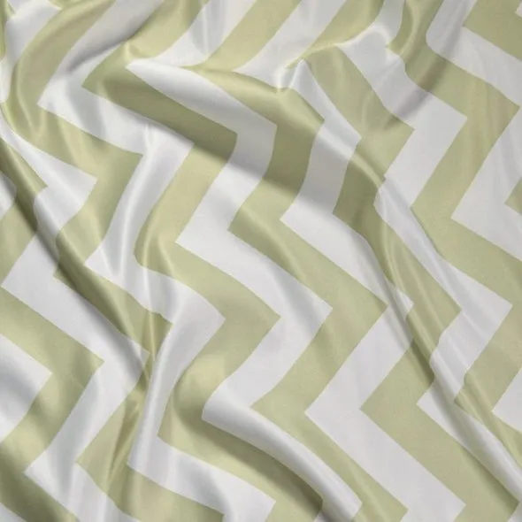 Chevron Print (Lamour) Table Linen in Sage and White