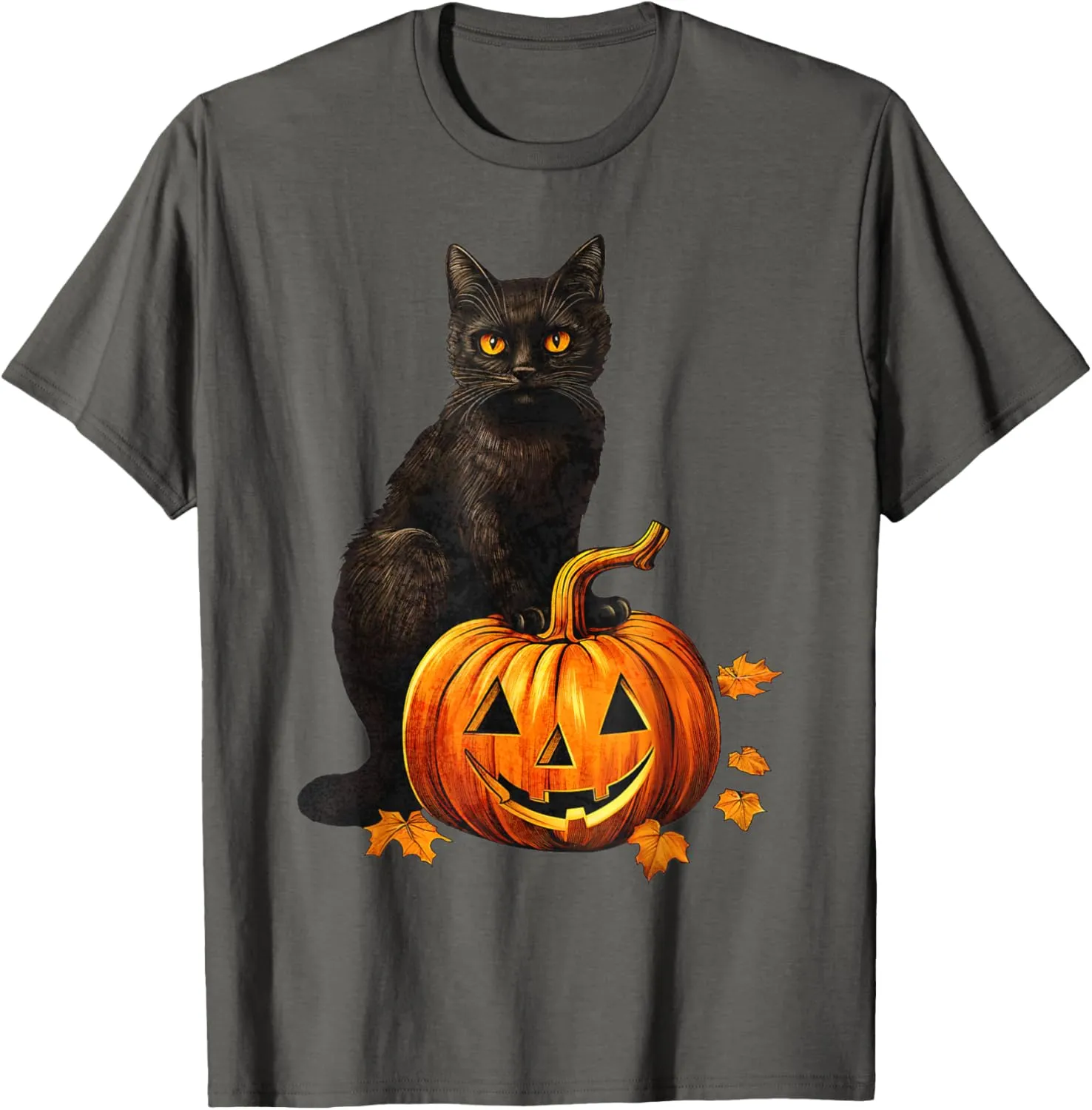 Cute Black Cat Halloween Costume Pumpkin For Men Women Kids T-Shirt