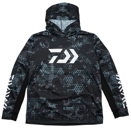 Daiwa Long Sleeve Hooded Fishing Jersey - Blue