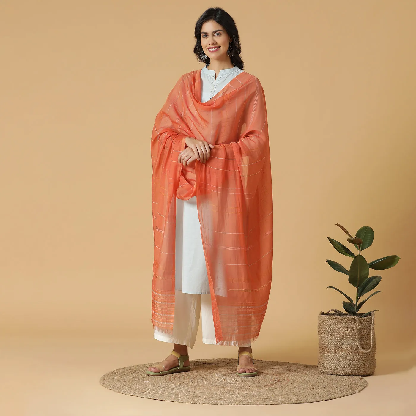 Dark Rusk Silk Tencel Dupatta