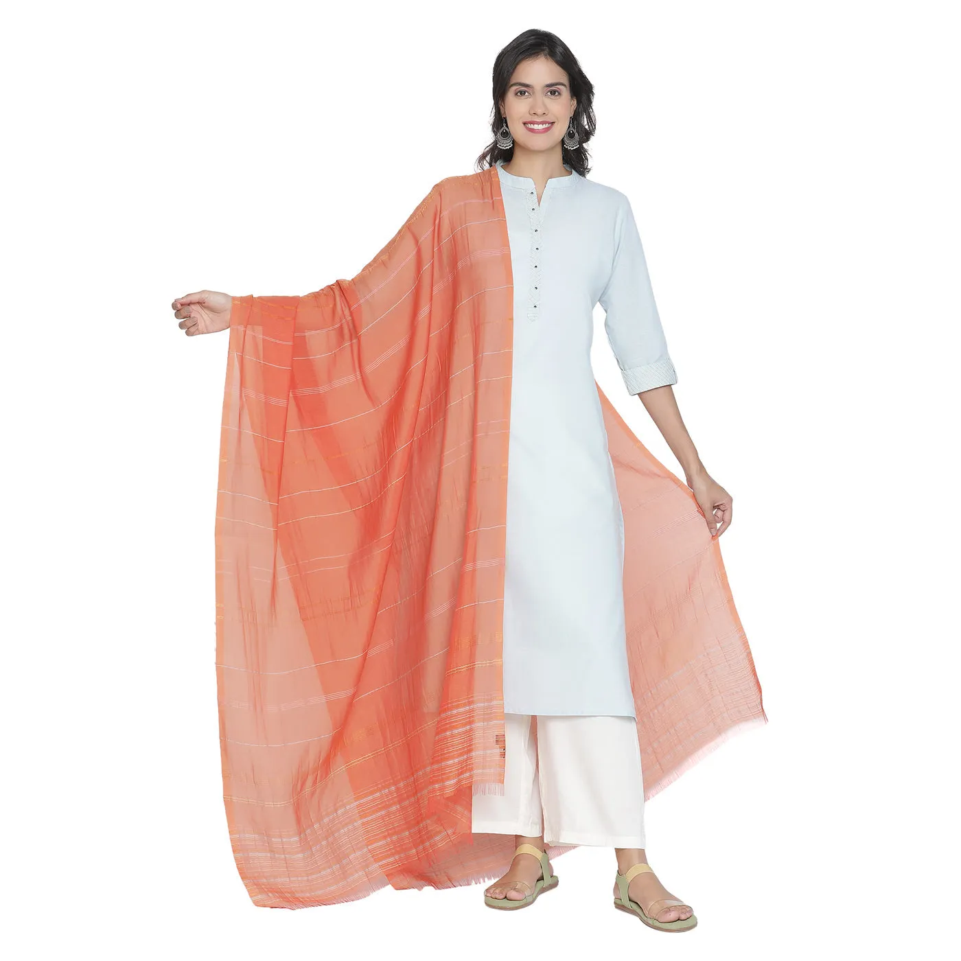 Dark Rusk Silk Tencel Dupatta