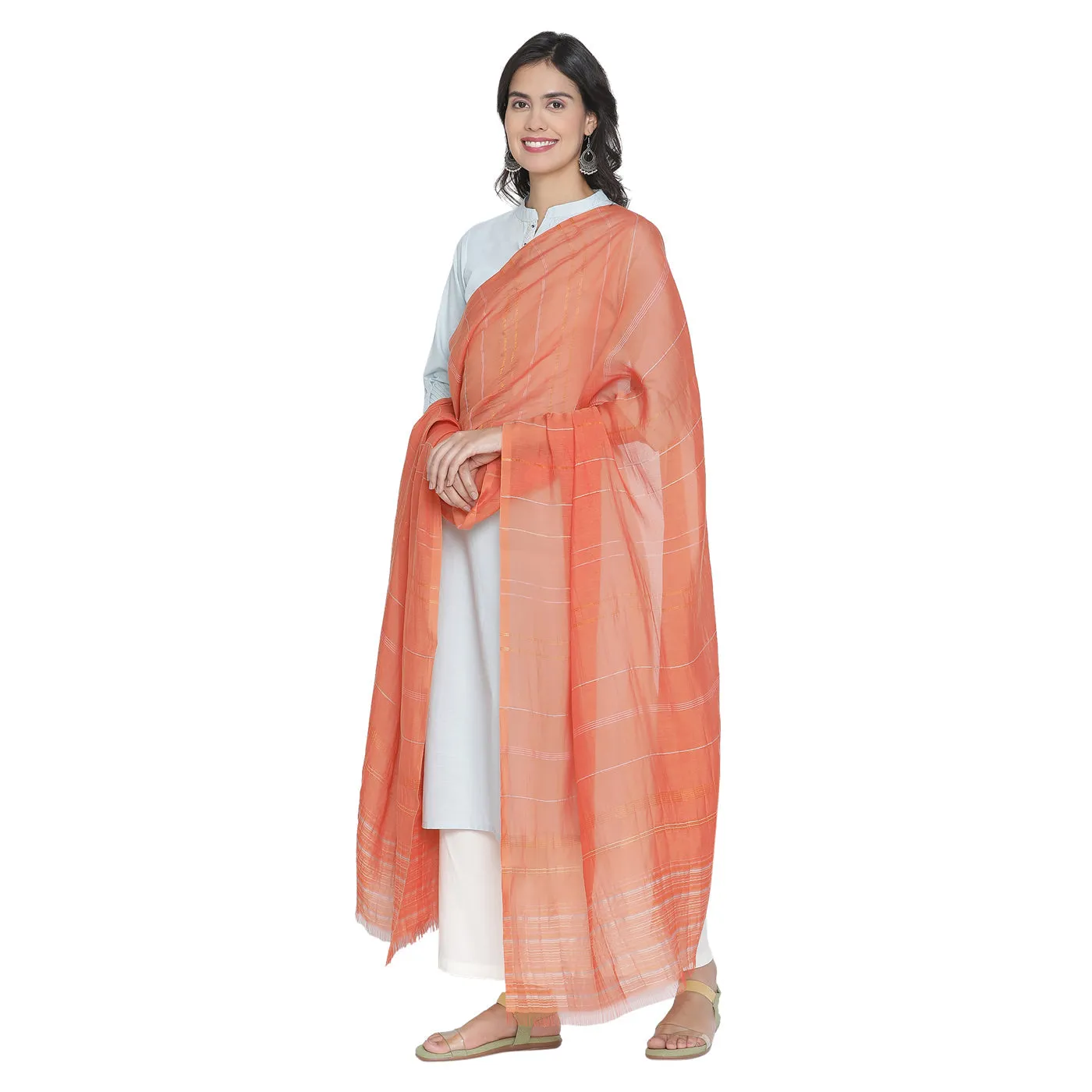 Dark Rusk Silk Tencel Dupatta