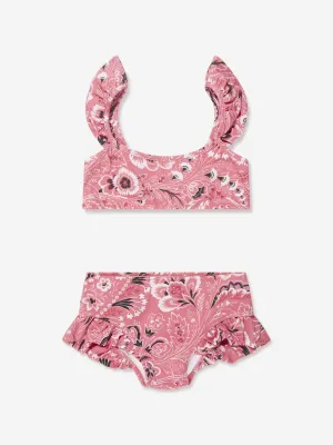 Etro Girls Floral Paisley Bikini in Pink