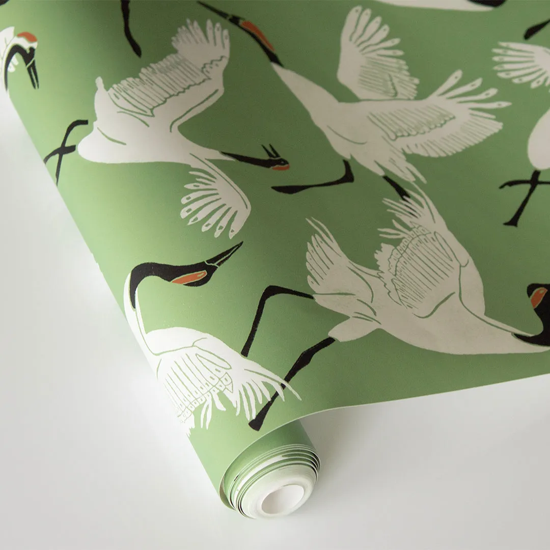 Family of Cranes Peel and Stick Wallpaper By Novogratz
