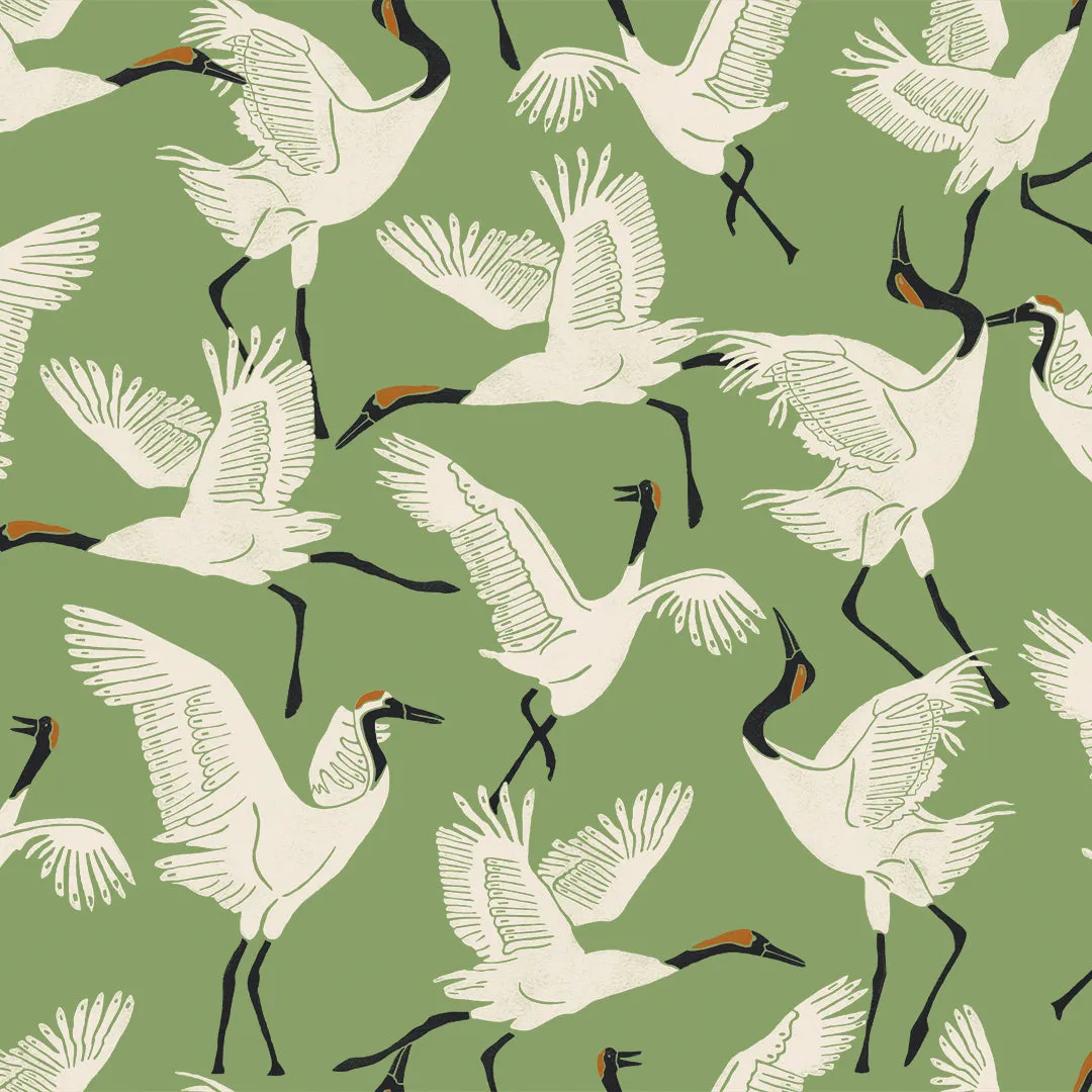 Family of Cranes Peel and Stick Wallpaper By Novogratz
