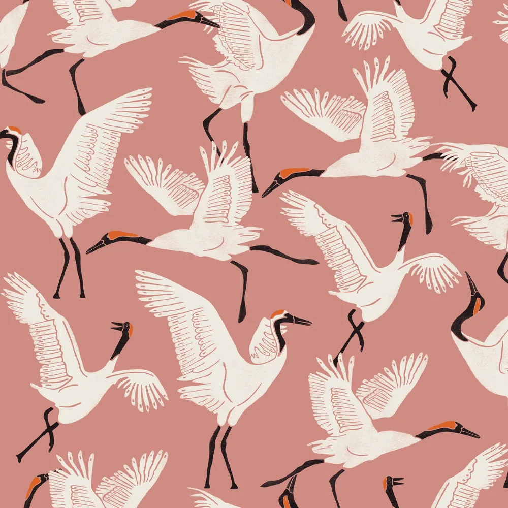 Family of Cranes Peel and Stick Wallpaper By Novogratz