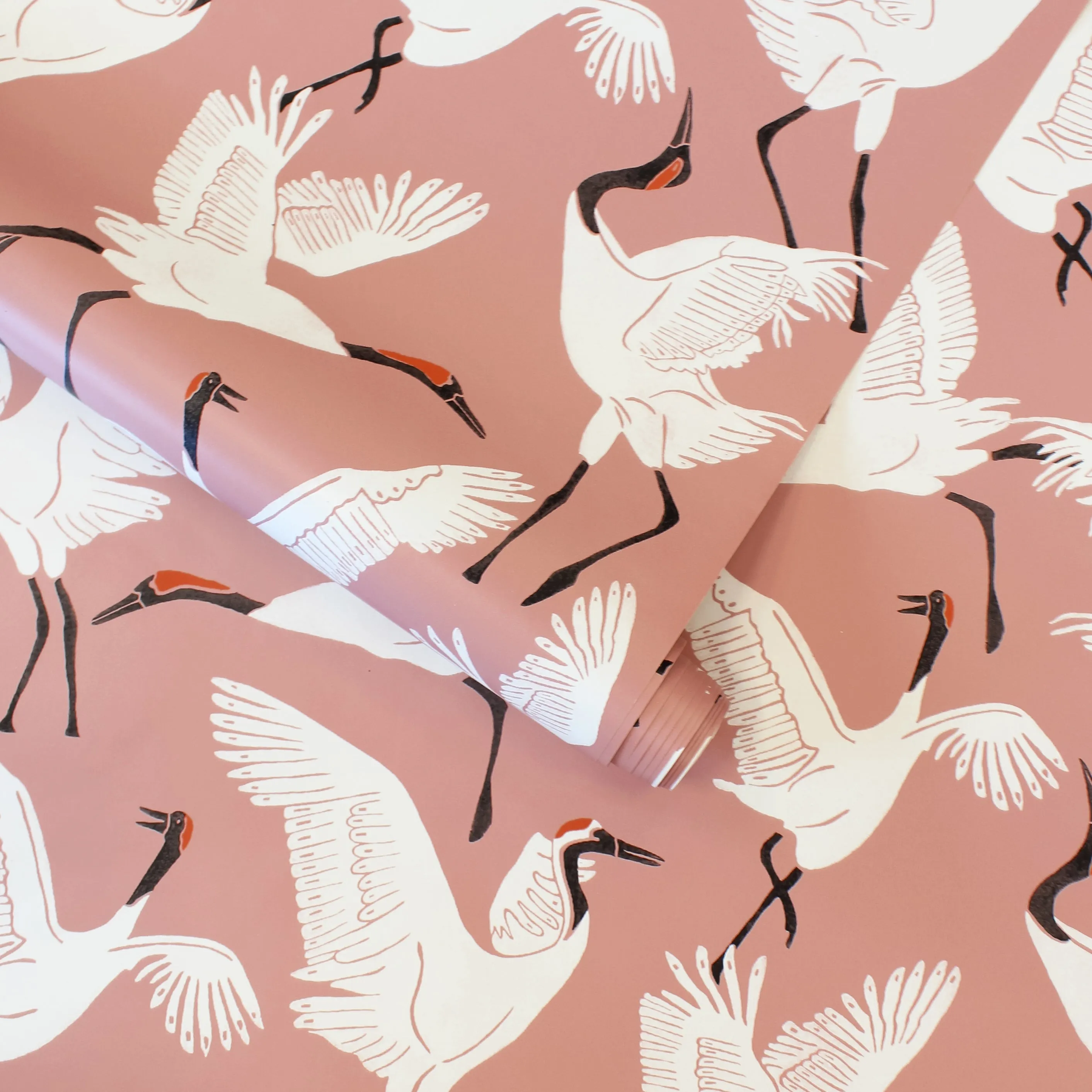 Family of Cranes Peel and Stick Wallpaper By Novogratz