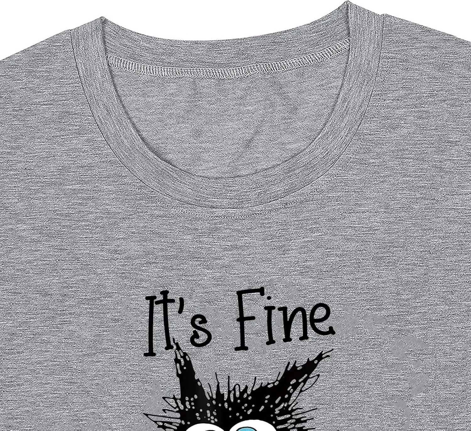 Fine Funny Cat Printed Women's Short Sleeve T-Shirt