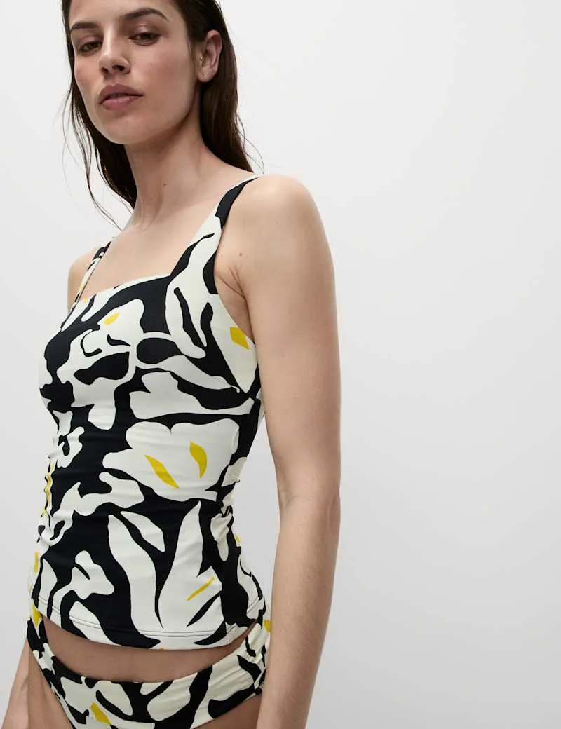 Floral Square Neck Tankini Top
