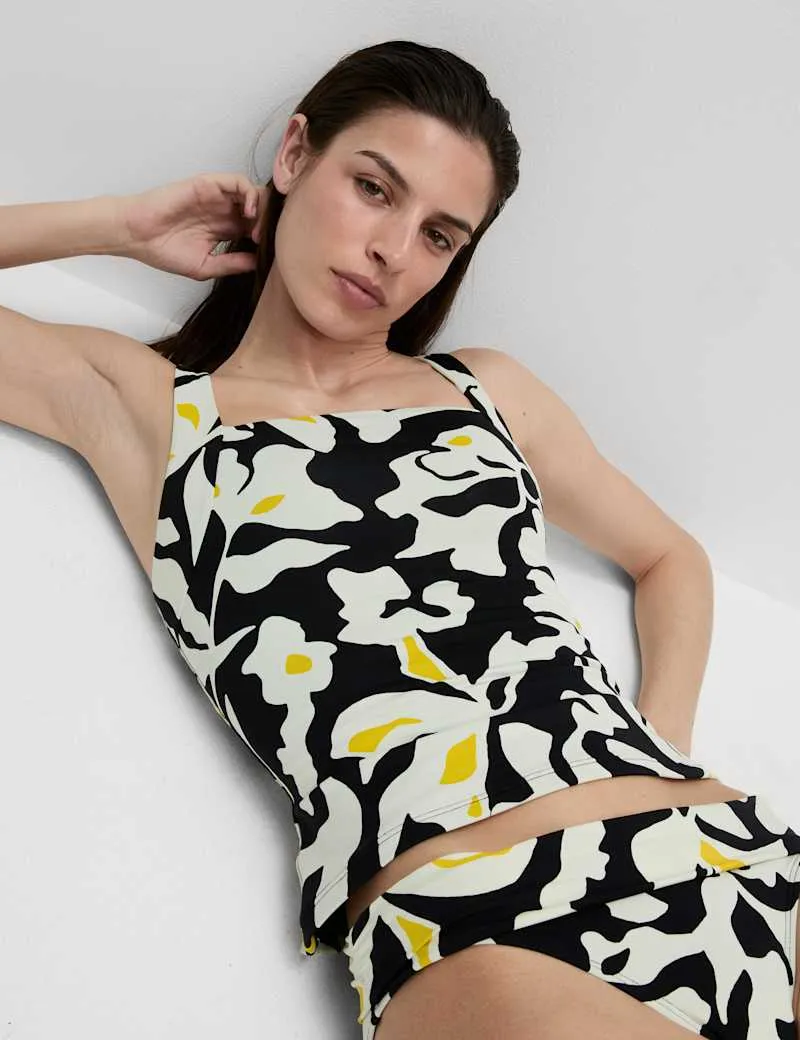 Floral Square Neck Tankini Top