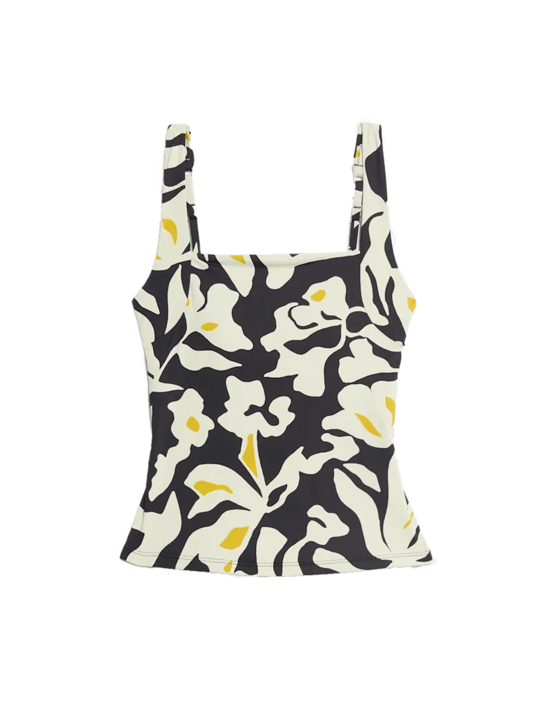 Floral Square Neck Tankini Top