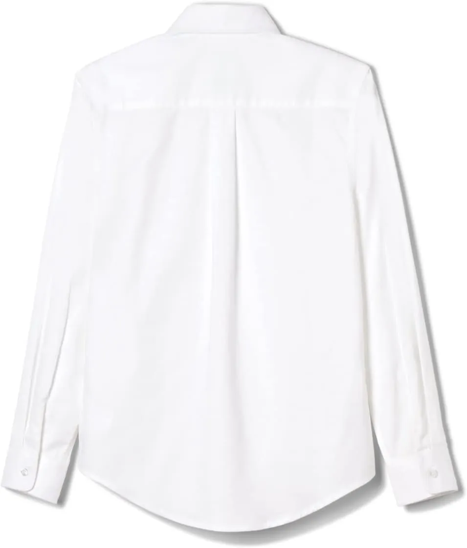 French Toast Adaptive Long Sleeve Oxford Shirt with Hidden Hook and Loop Placket and Cuffs