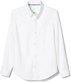 French Toast Adaptive Long Sleeve Oxford Shirt with Hidden Hook and Loop Placket and Cuffs