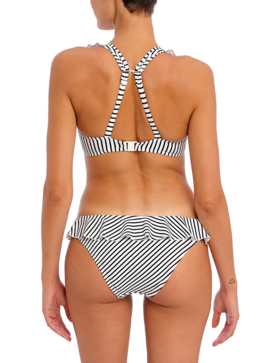 Freya Jewel Cove Underwire High Apex Bikini Top With J Hook, Black Stripes | Stripe Black Bikini | Striped Black Plunge Swimwear