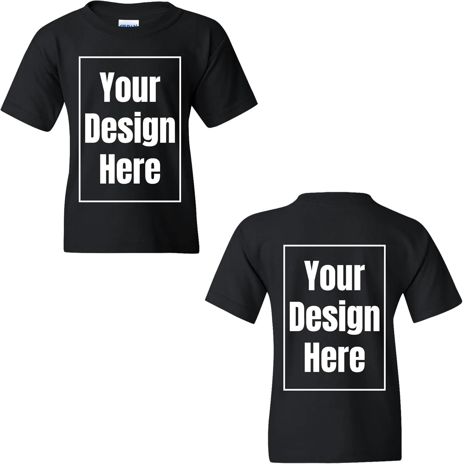 Front Back Add Your Own Text Design Custom Personalized Youth Kids T-Shirt Tee