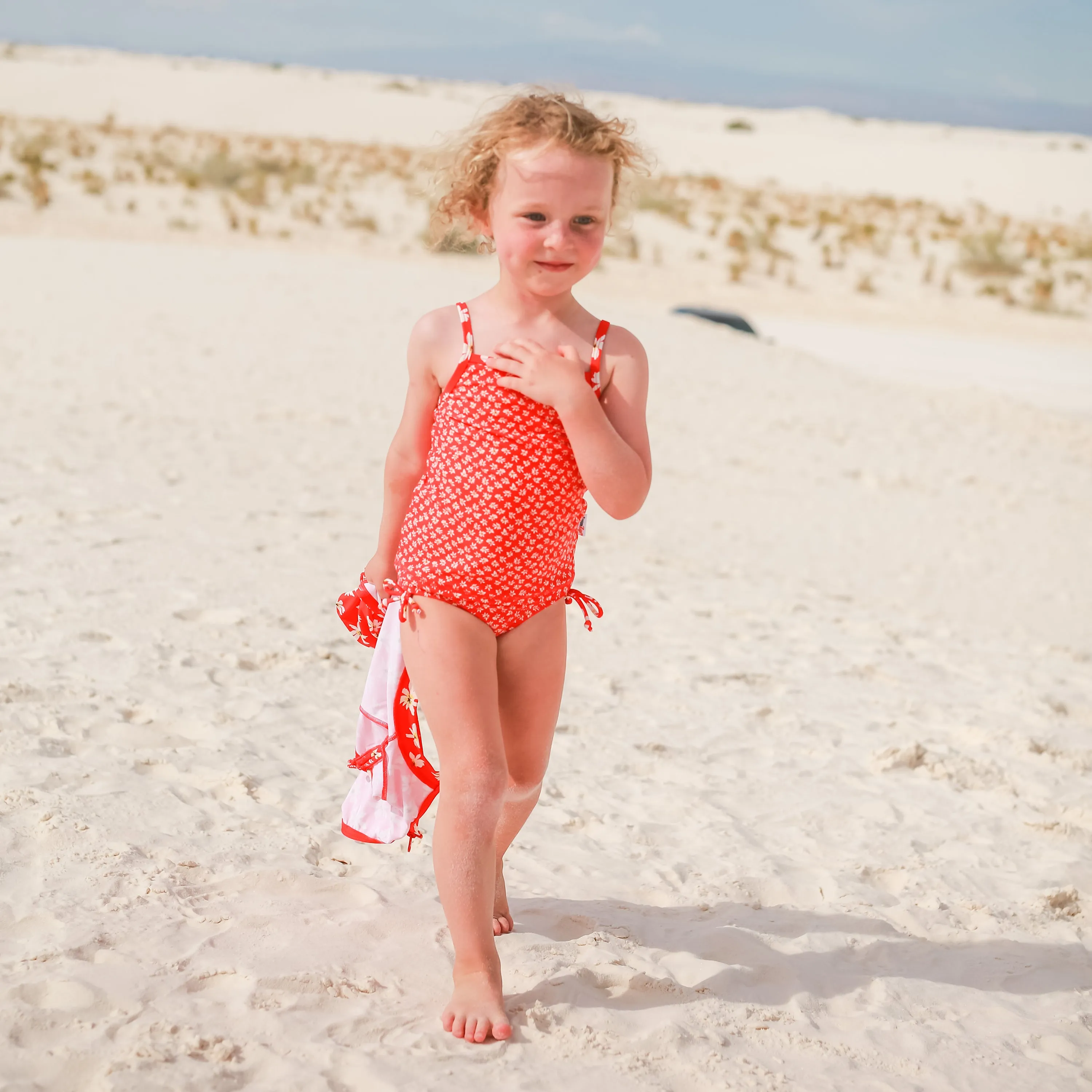 Girls Short Sleeve Rash Guard   Tankini Bikini Set (3 Piece) | "Daisy”