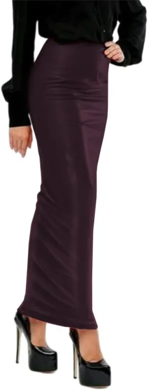 Hobble Skirt High Waist Skinny Long Pencil Skirts Elegant Slim Hip PU Leather Skirt Fashion Solid Color Bodycon Skirt Custom