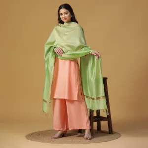 Light Grey Cotton Silk Dobby Dupatta