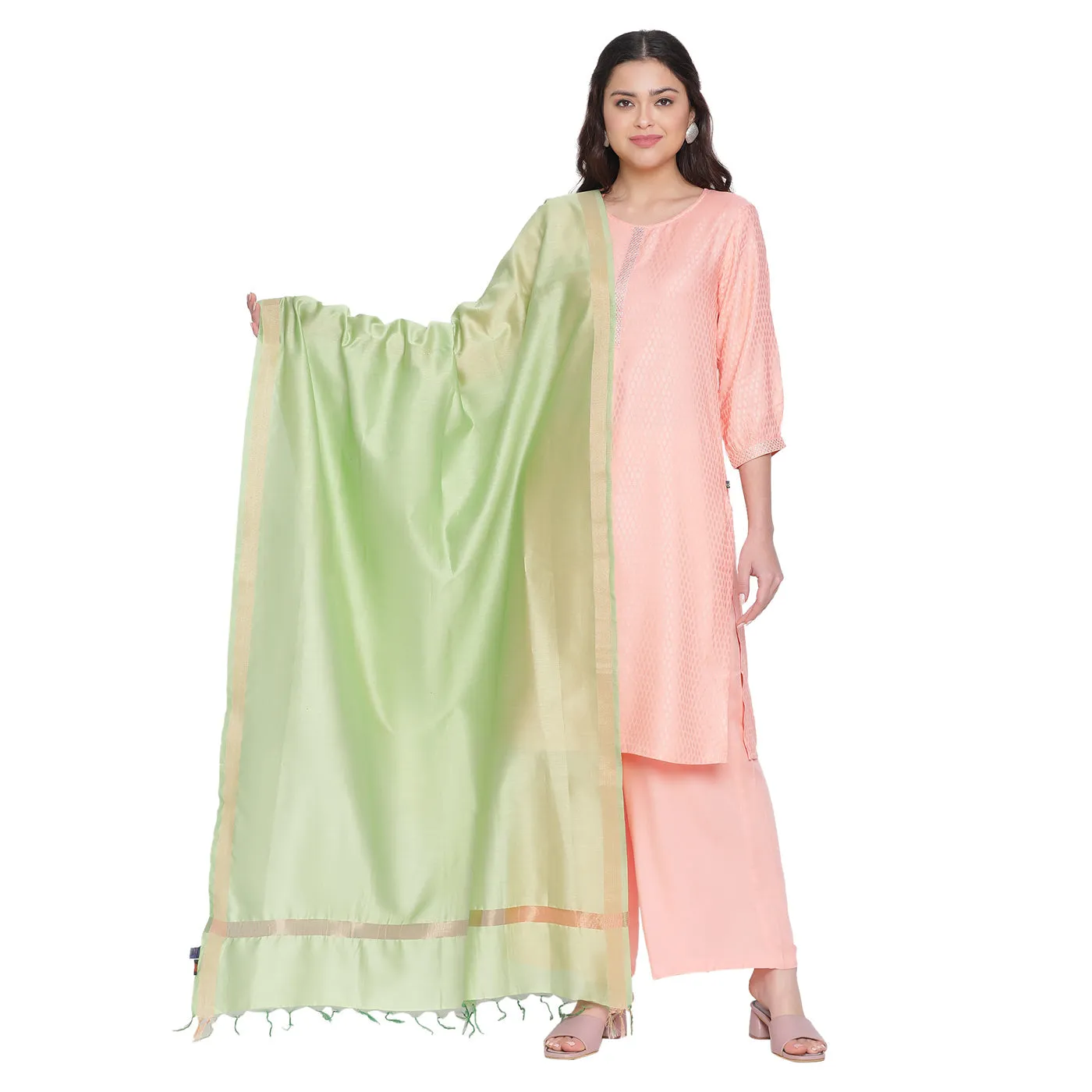 Light Grey Cotton Silk Dobby Dupatta