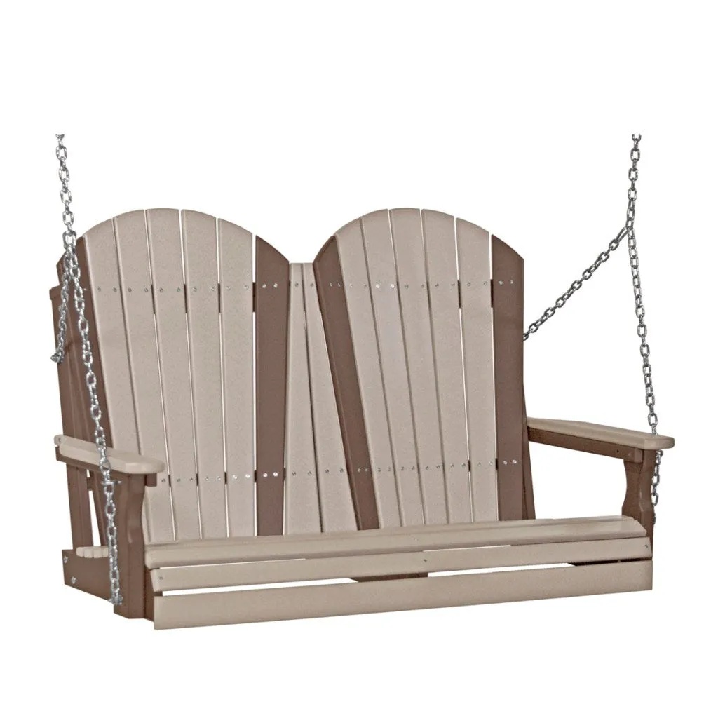 LuxCraft Adirondack 4 ft. Recycled Plastic Porch Swing