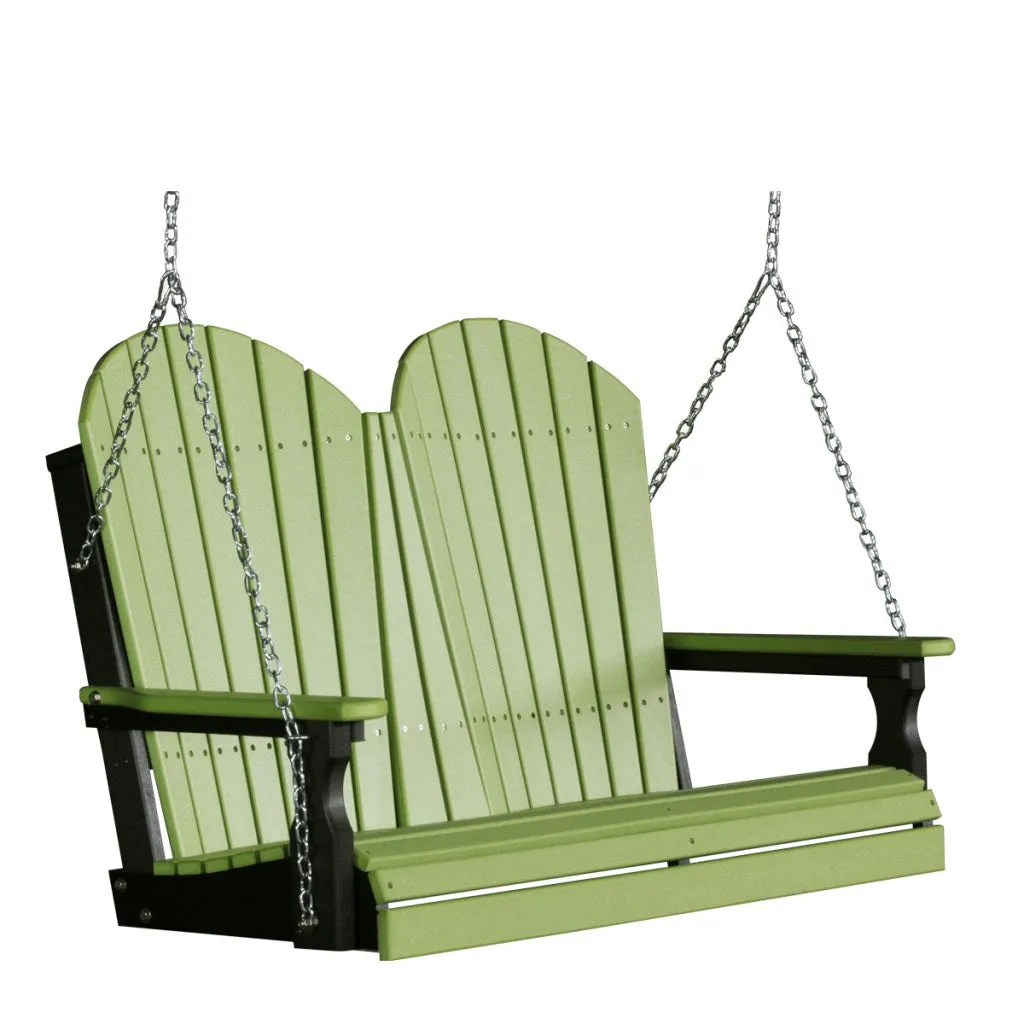 LuxCraft Adirondack 4 ft. Recycled Plastic Porch Swing